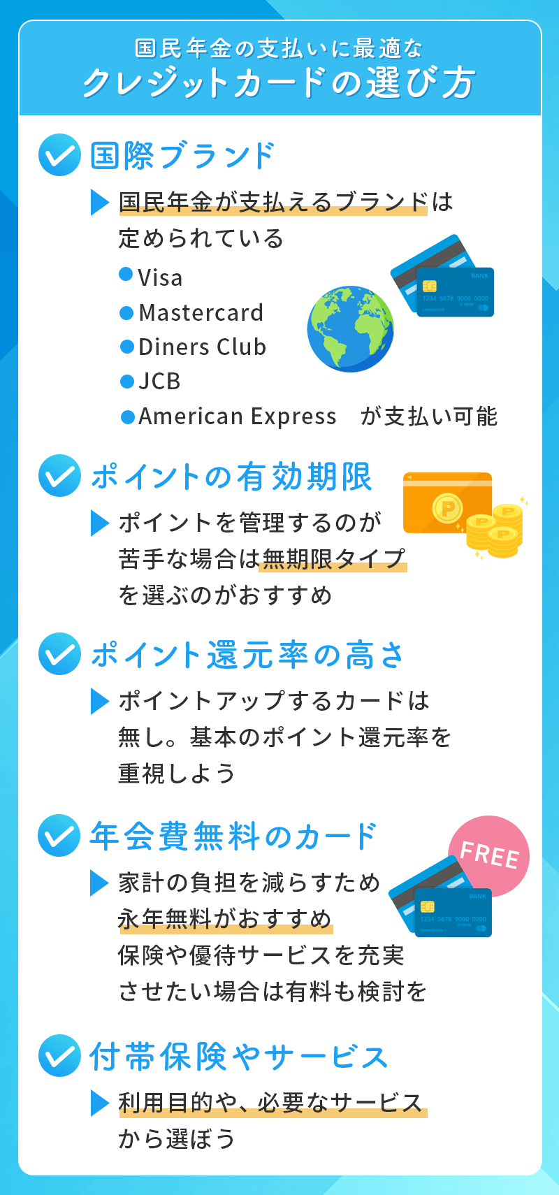 国民年金支払いにおすすめのクレジットカード選び方