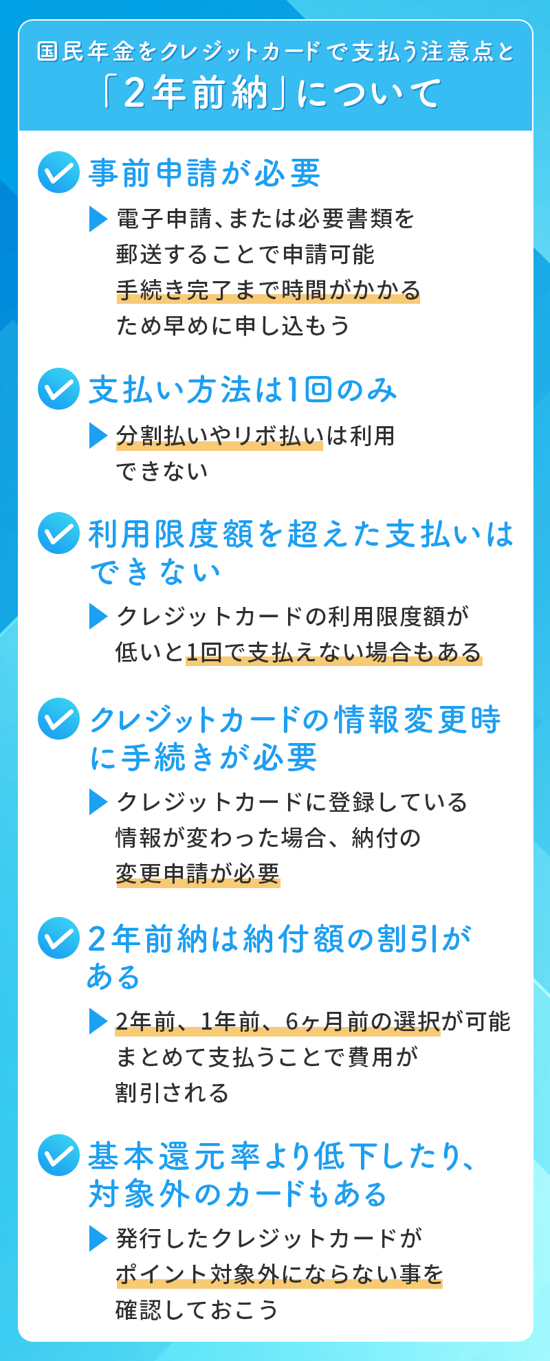 国民年金をクレジットカードで支払う注意点