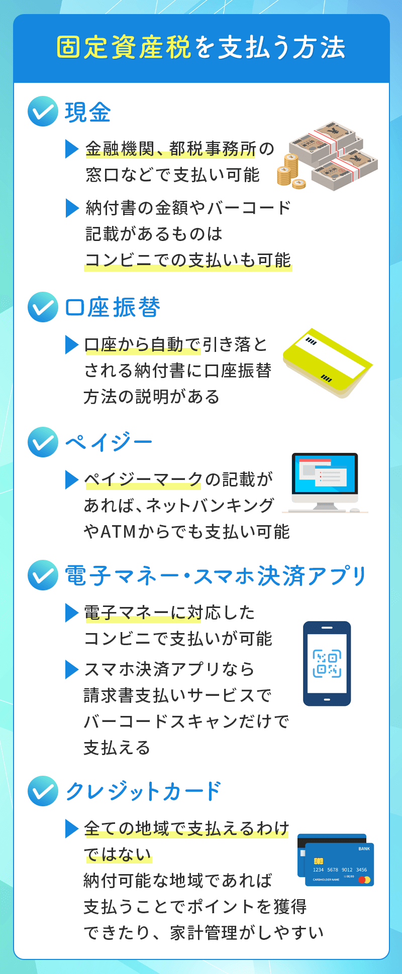 固定資産税を支払う方法