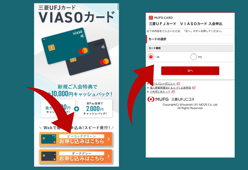 viasoカード申し込み①