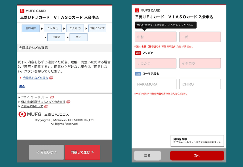 viasoカード申し込み②