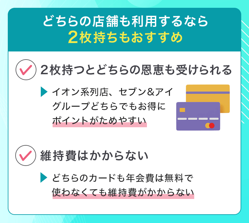 イオンカード、セブンカード・プラスの2枚持ち