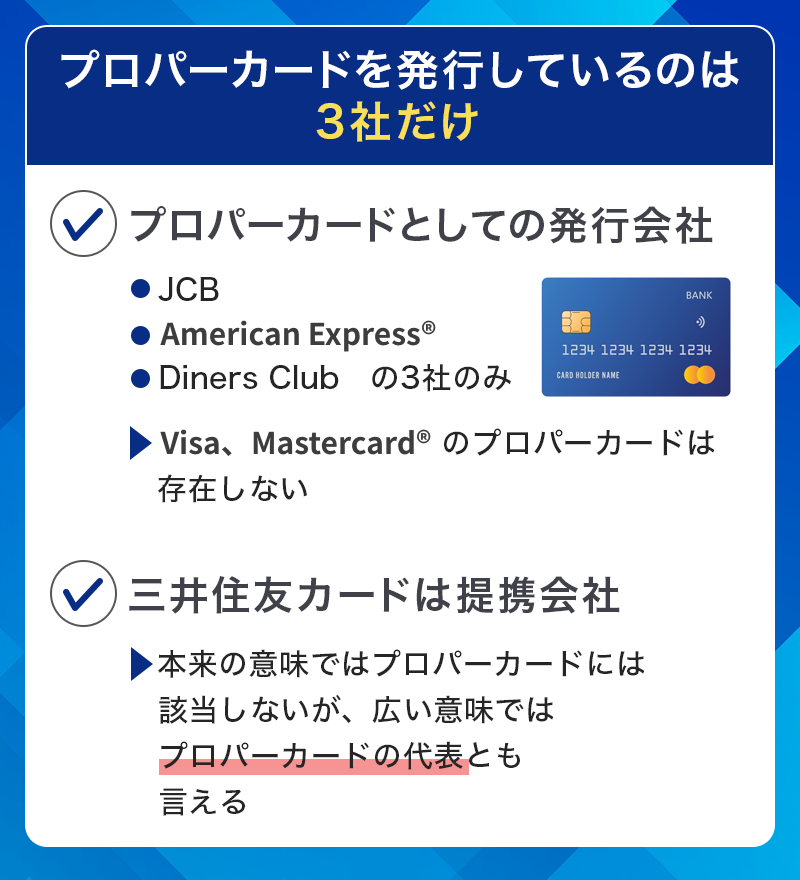 プロパーカードを発行している会社
