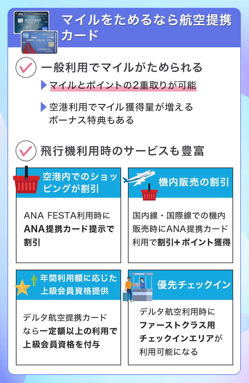 マイルをためるなら航空提携カード