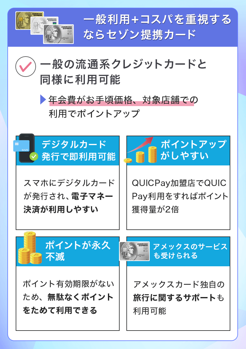 一般利用+コスパを重視するならセゾン提携カード