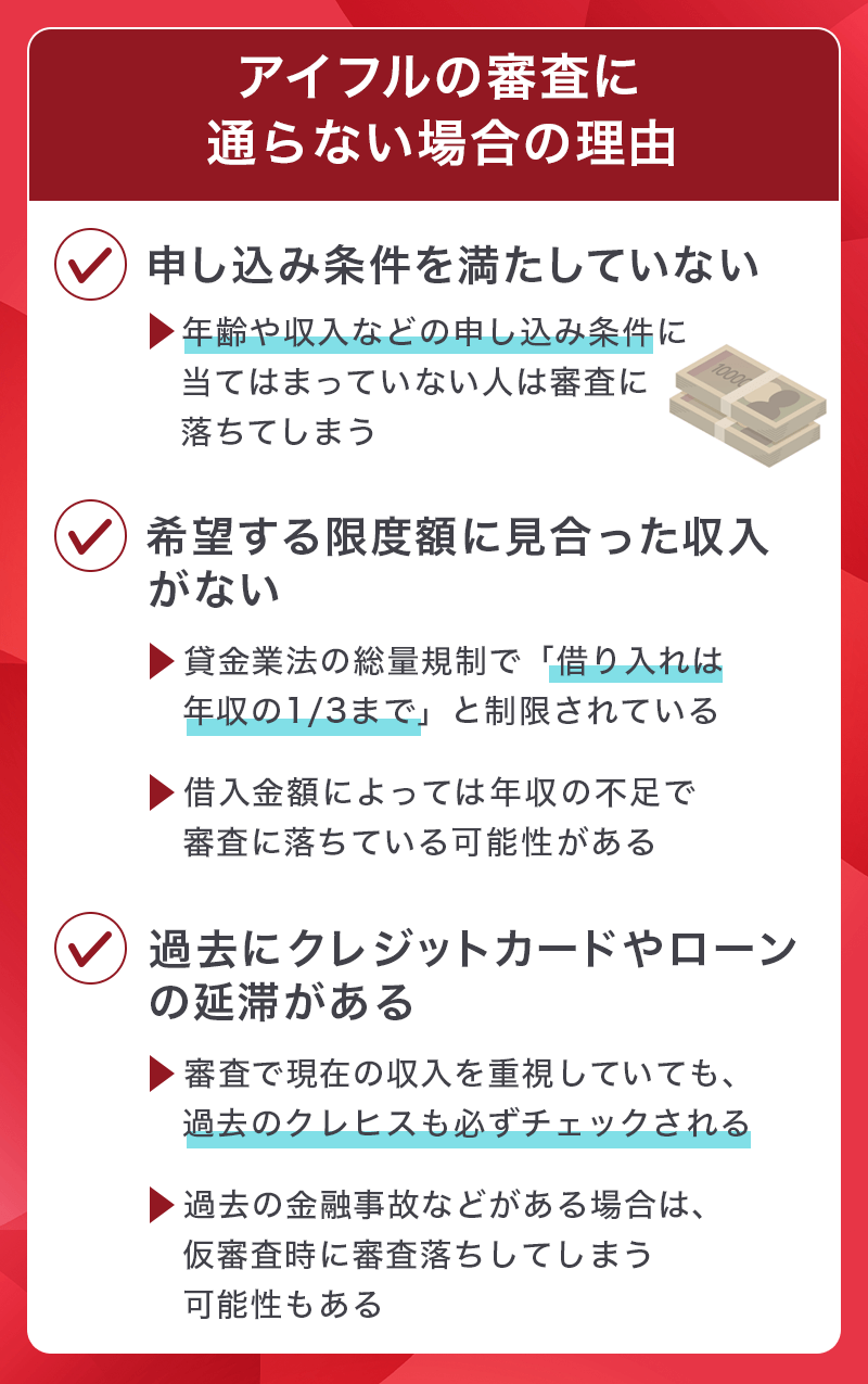 アイフルの審査通過ができない理由