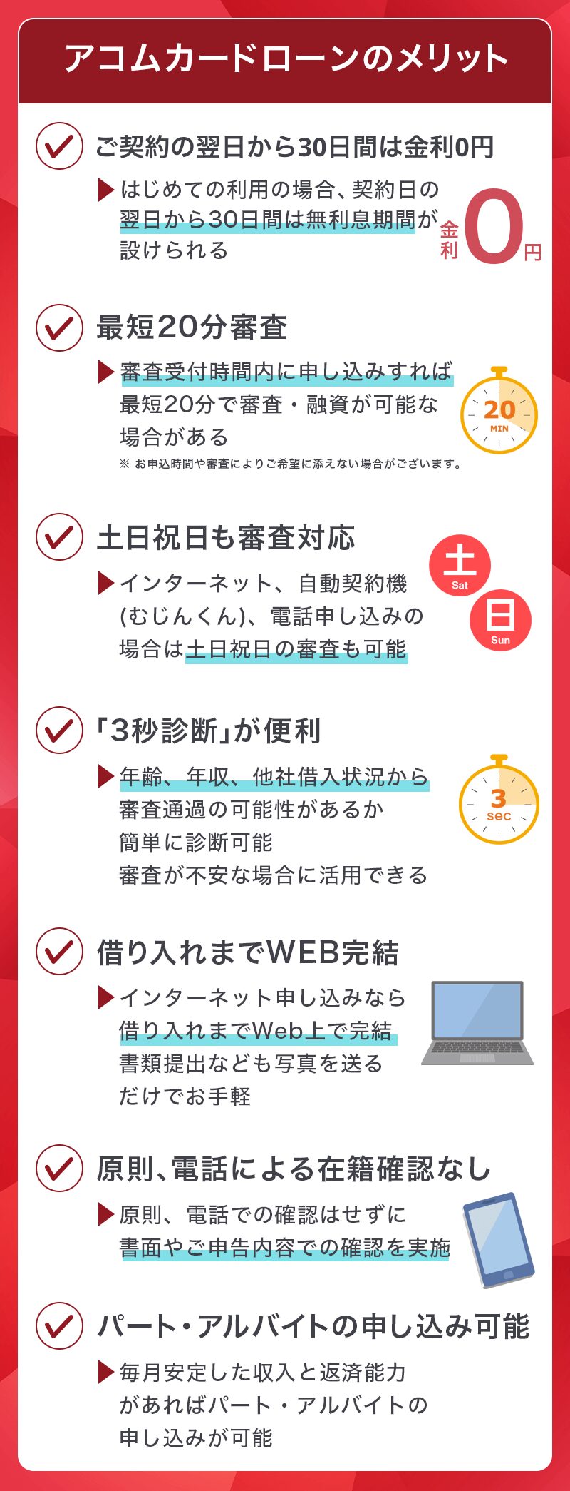 アコムカードローンのメリット