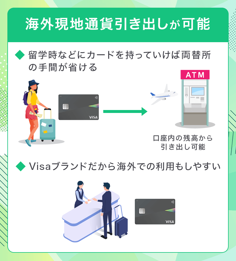 Olive フレキシブルペイは海外現地通貨引き出しも可能