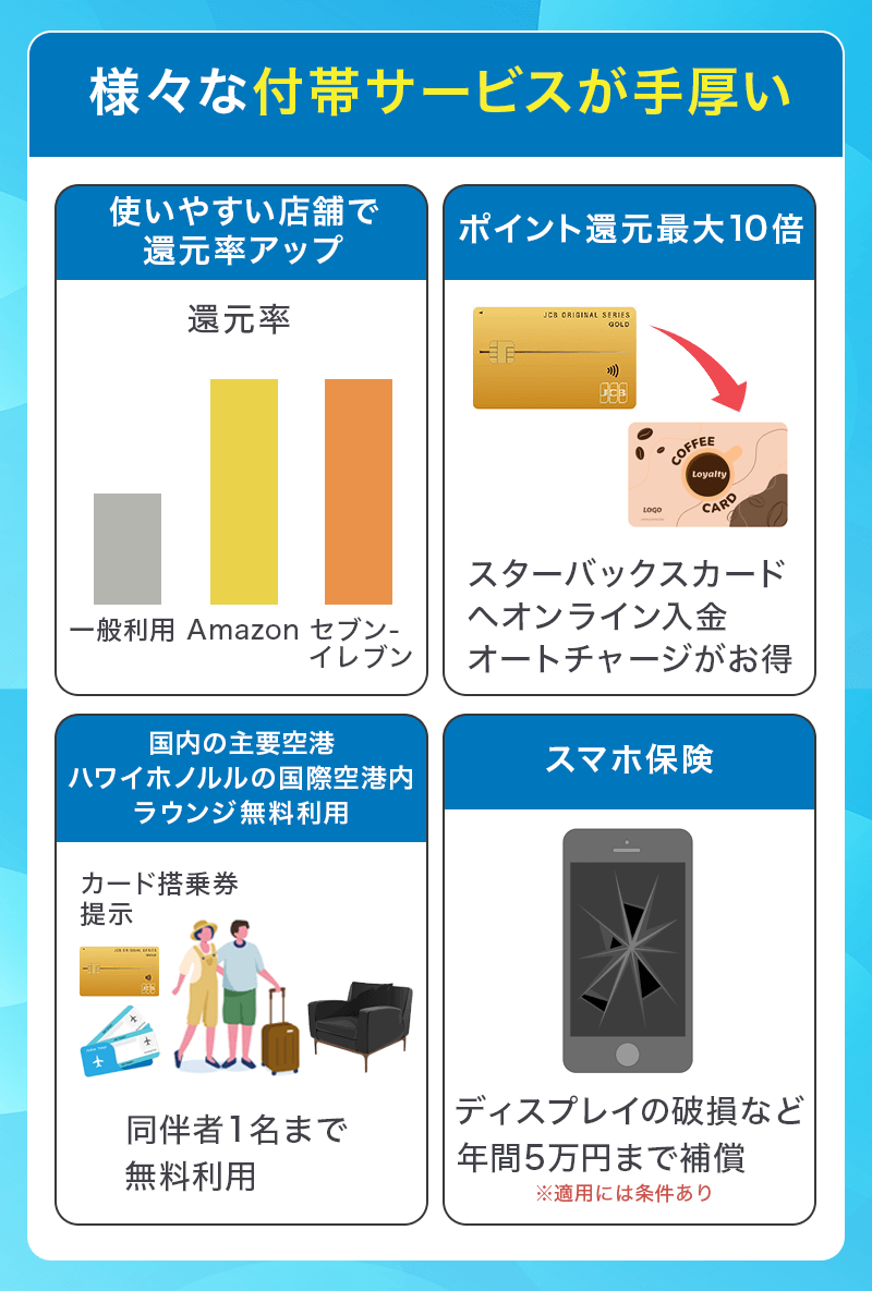 JCBゴールドは付帯サービスが手厚い