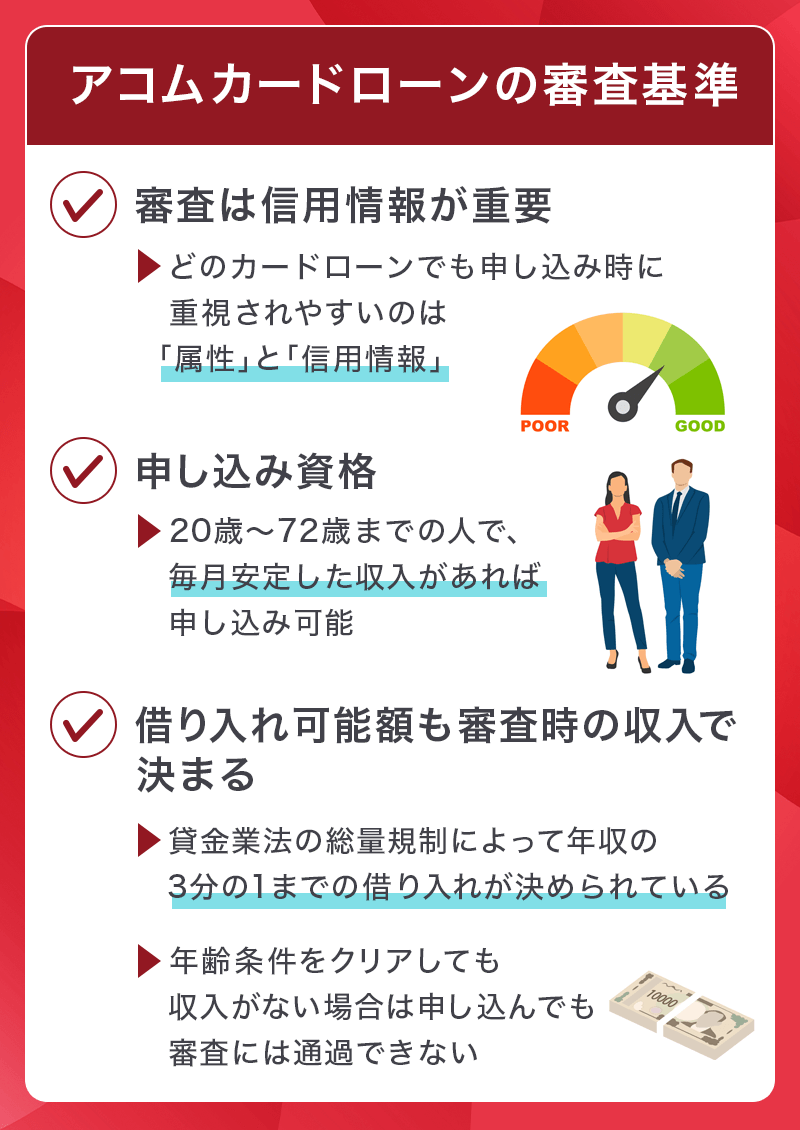 アコムカードローンの審査基準