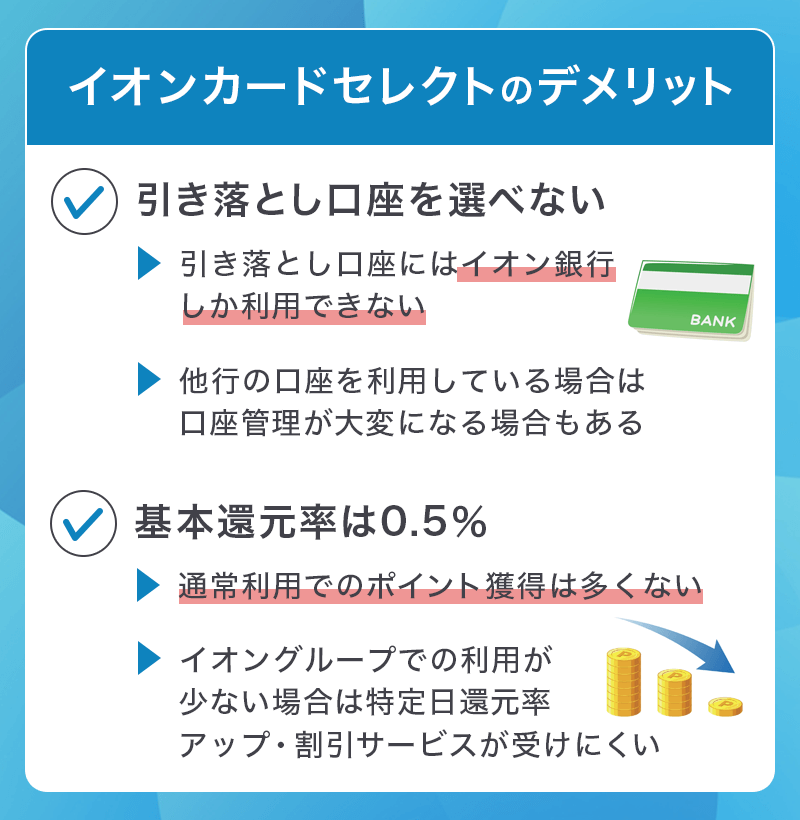 イオンカードセレクトのデメリット