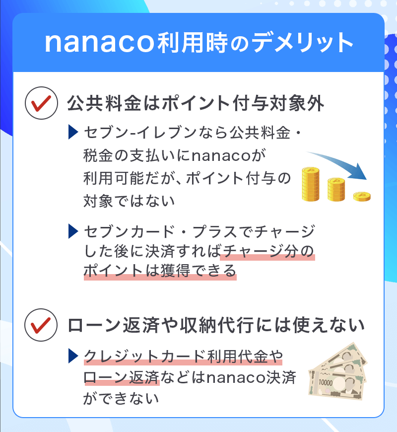 nanaco利用時のデメリット