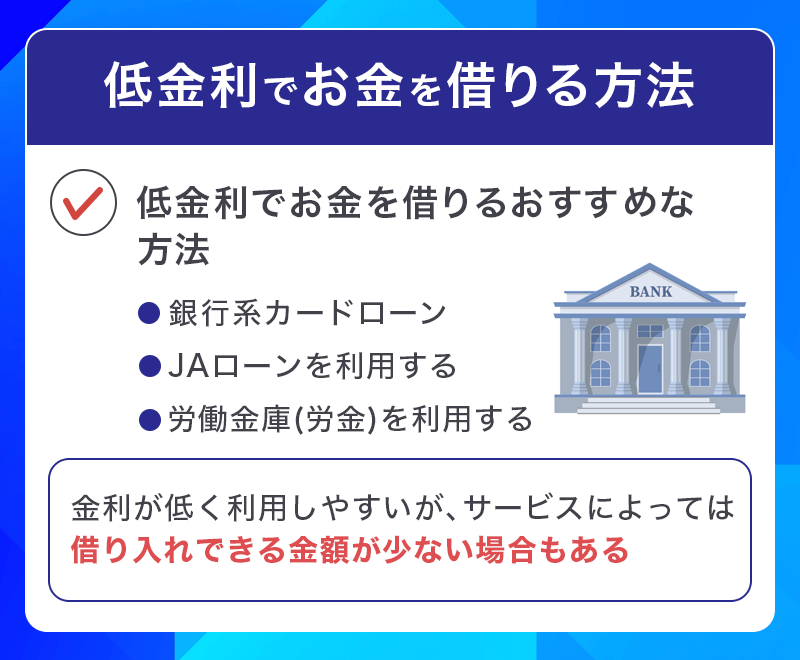 低金利でお金を借りる方法
