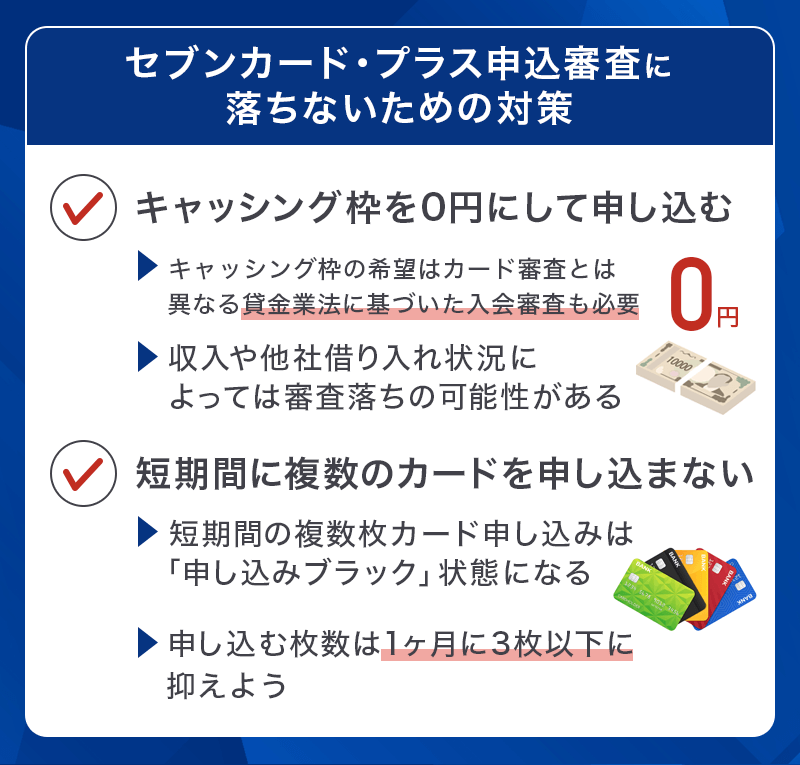 セブンカード・プラスで審査落ちしないための対策