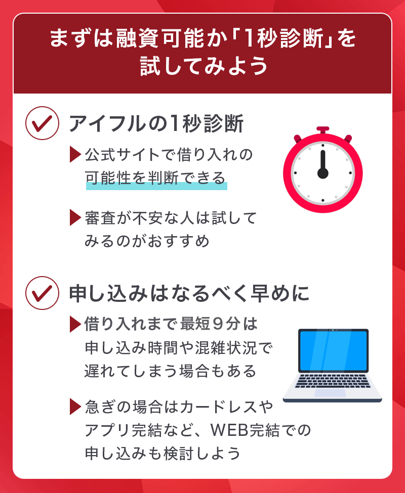 アイフルは融資可能かの診断が可能