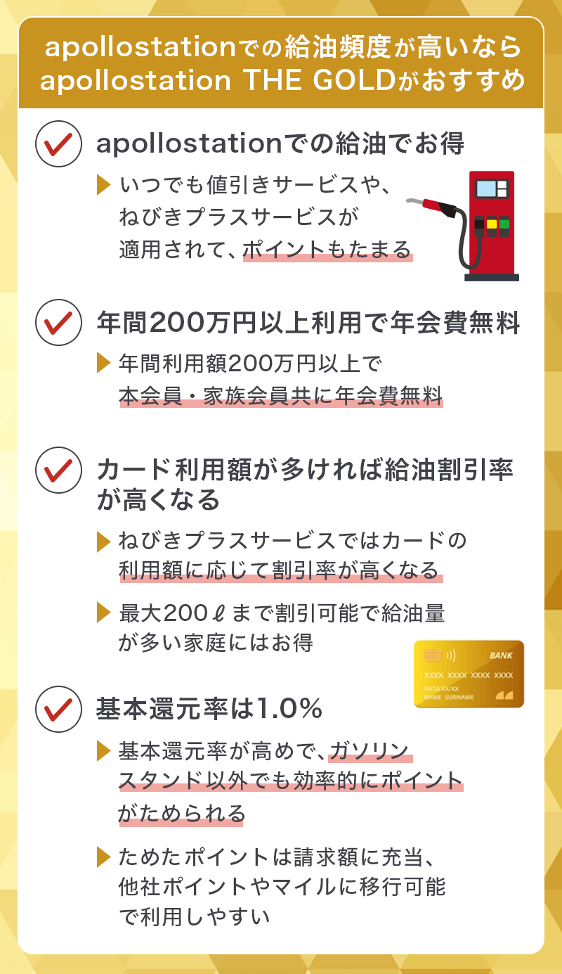 apollostation THE GOLDはどんな人におすすめ？