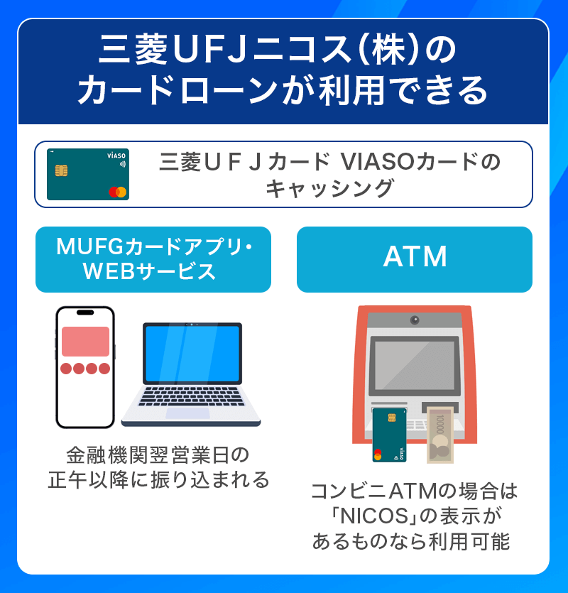 VIASOカードで利用可能なキャッシングサービス