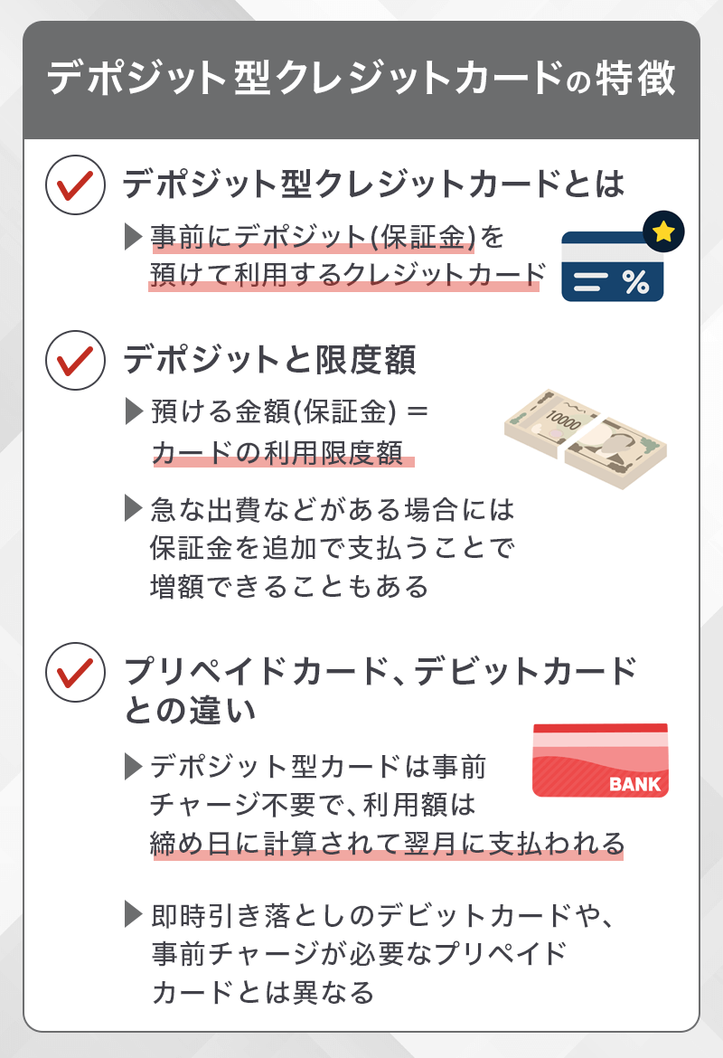 デポジット型クレジットカードの特徴