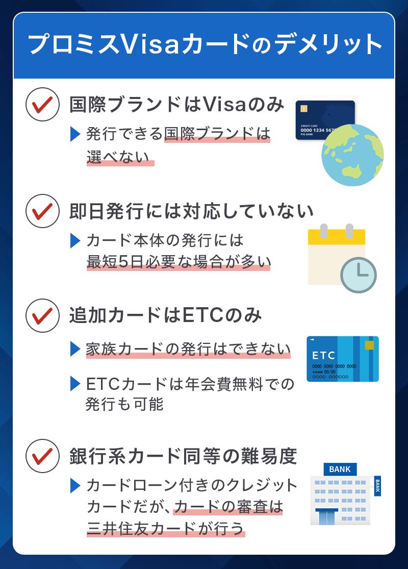 プロミスVisaカードのデメリット