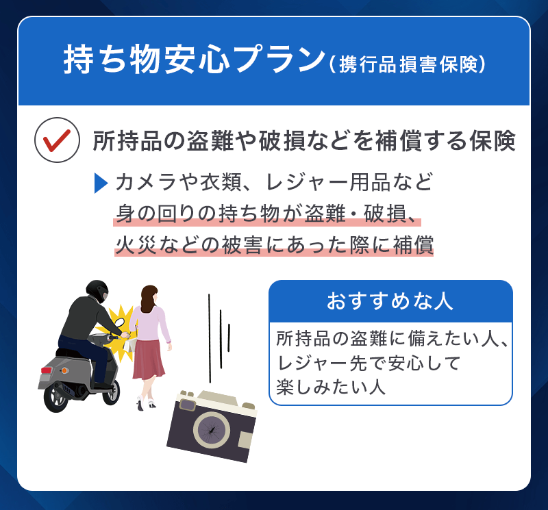 プロミスVisaカードの選べる無料保険「持ち物安心プラン（携行品損害保険）」