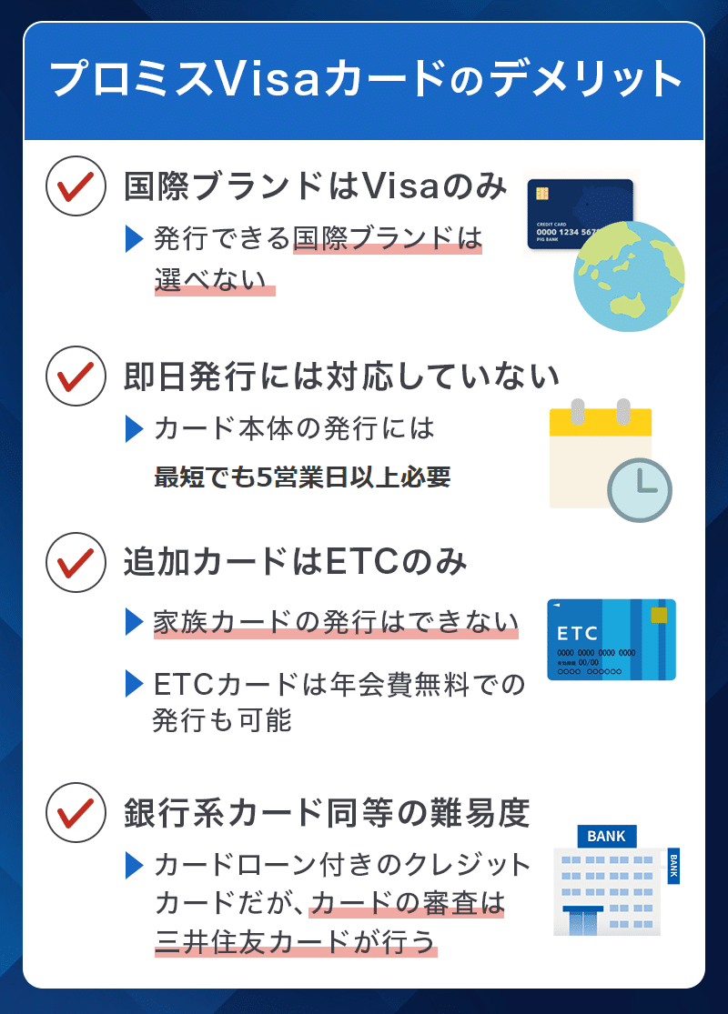 プロミスVisaカードのデメリット