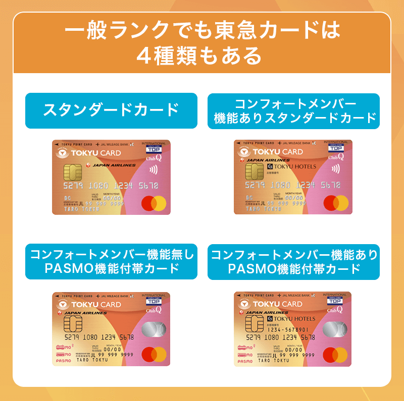 TOKYU CARD QlubQ JMB一般ランクカード4種