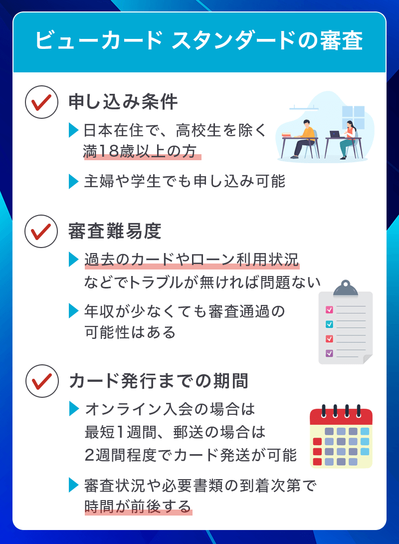 ビューカードスタンダードの審査