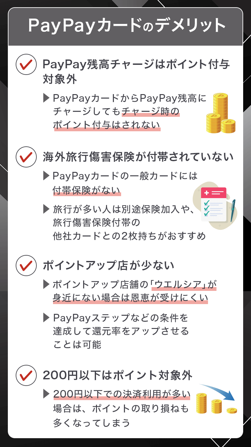 PayPayカードのデメリット