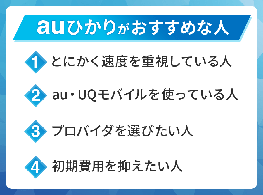 auひかりがおすすめな人はこんな人