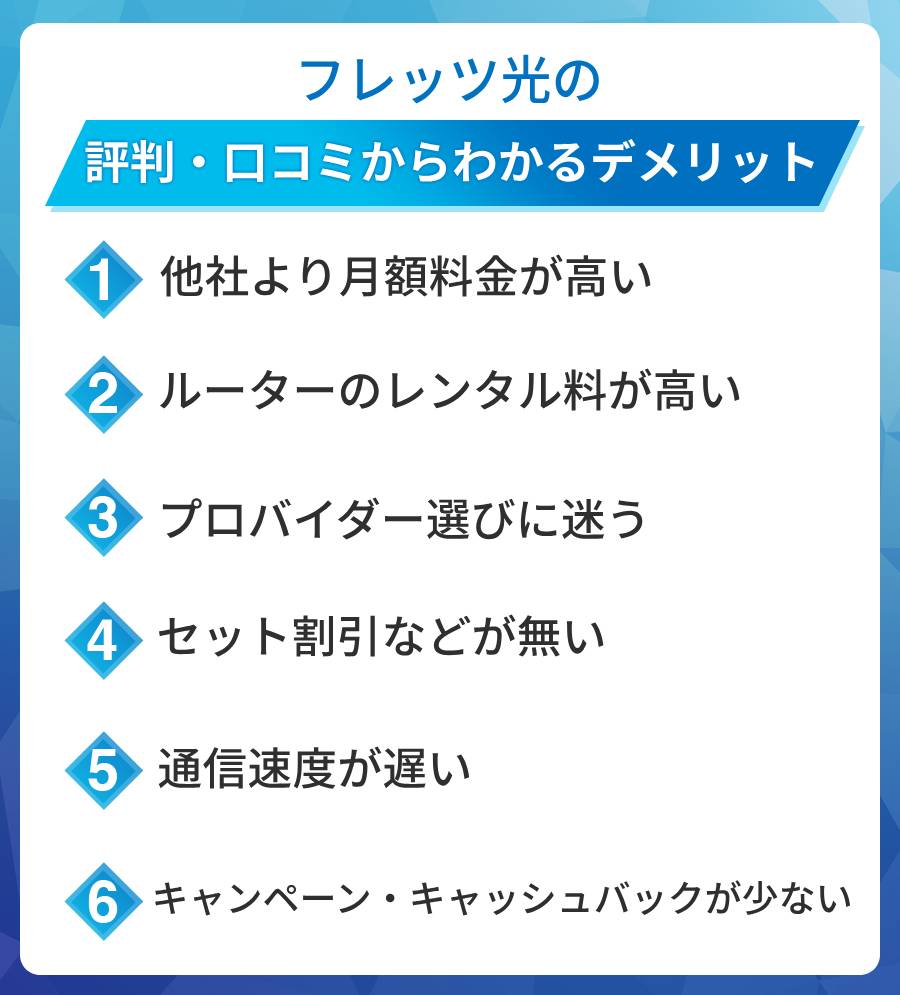 フレッツ光の評判・口コミからわかるデメリットは?