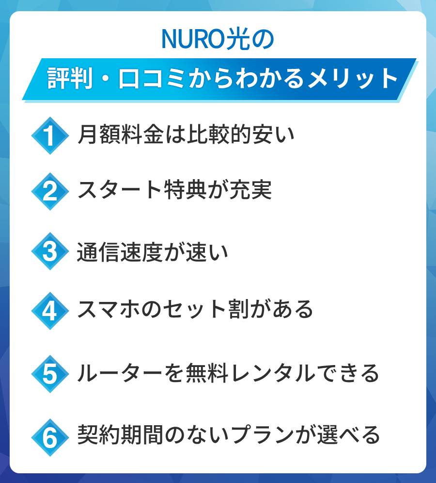 NURO光のメリットは?