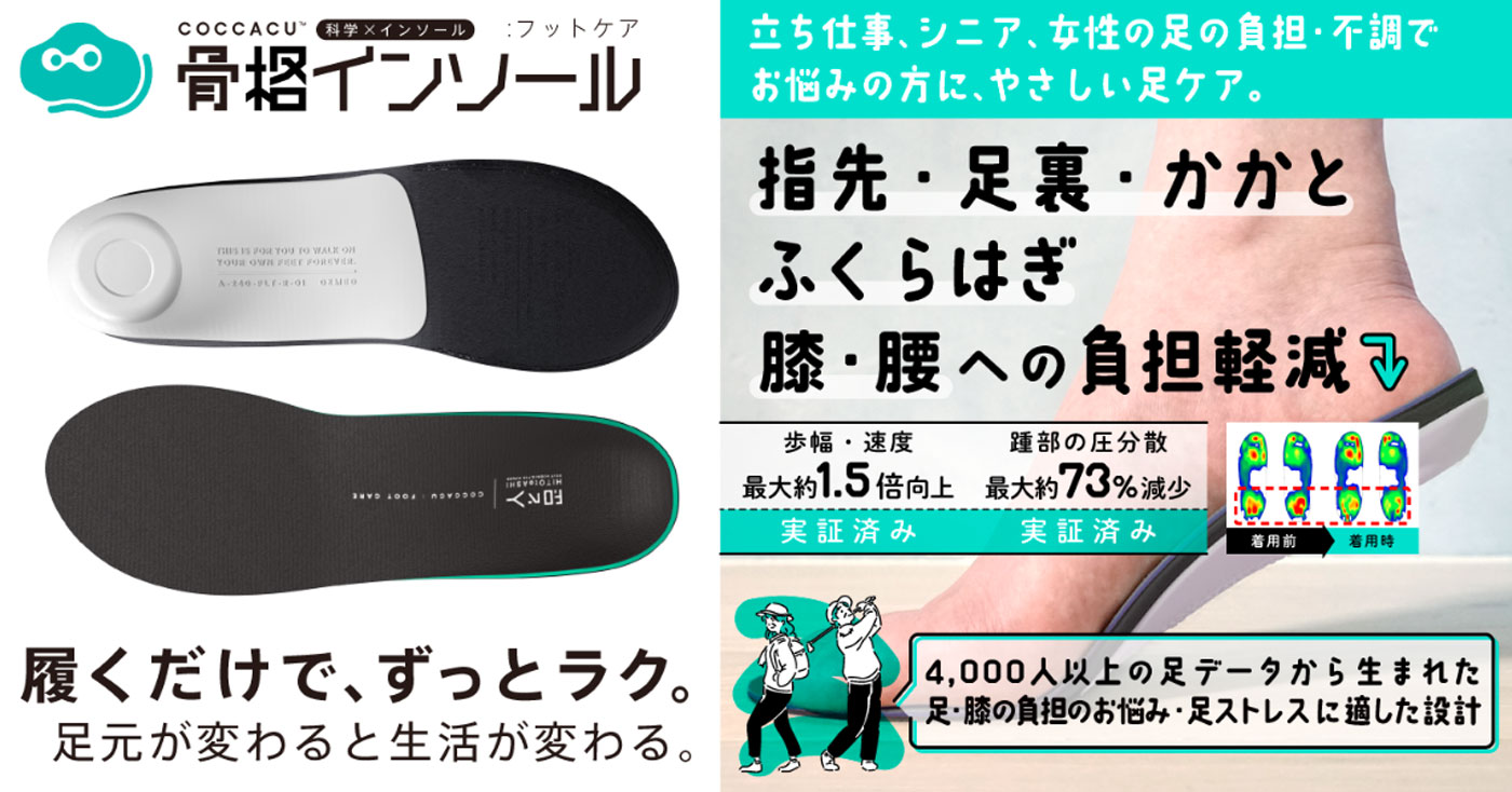COCCACUインソール:フットケア