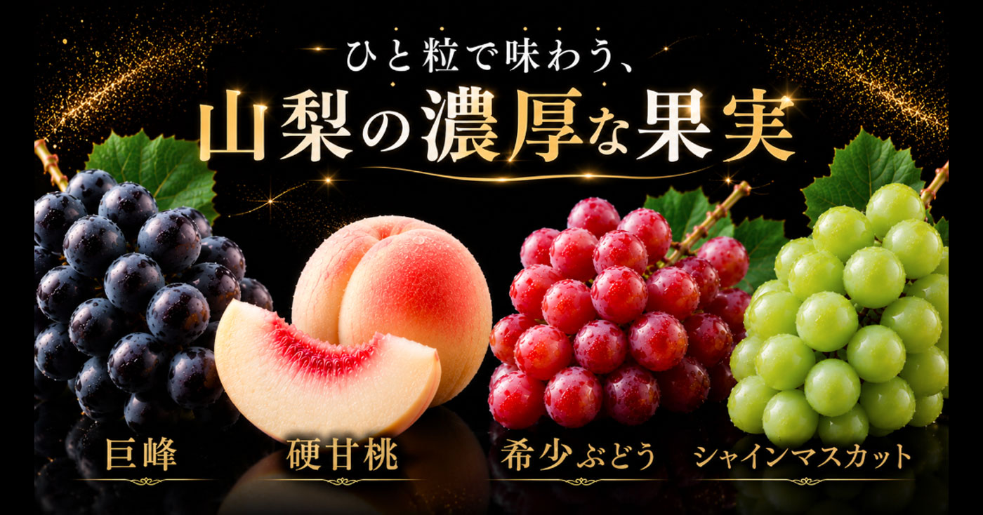 市場ではほとんど流通しない希少ぶどうも。旬で味わう山梨の贅沢食べ比べ。