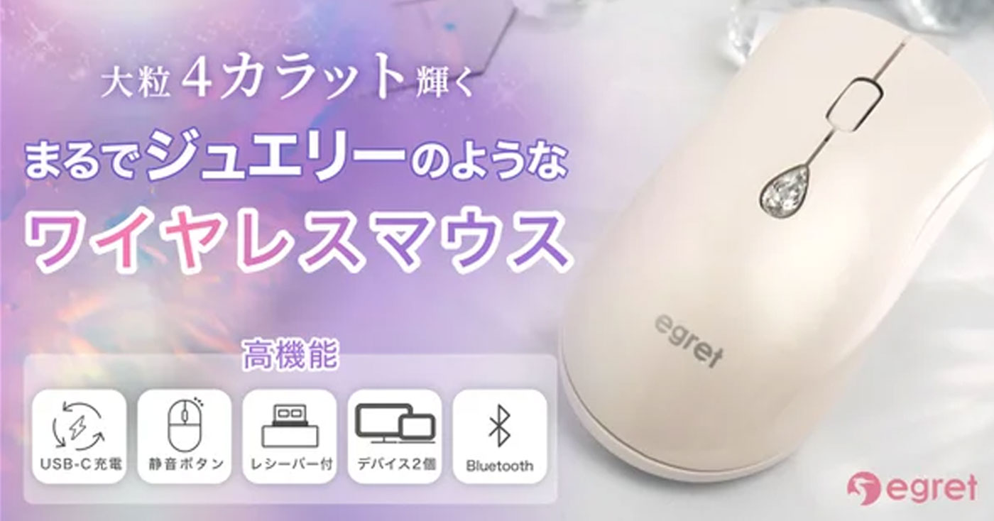 SweetiE‐Jewelry 人工宝石ボタン付きワイヤレスマウス
